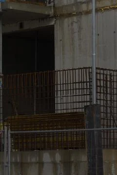 A Rusty Metal Framework Found at a Construction Site in Progress 写真素材