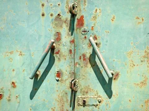 Rusty metal gate. Stock Photos
