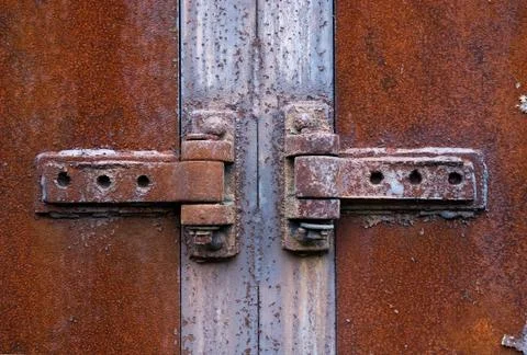 Rusty metal hinge Stock Photos