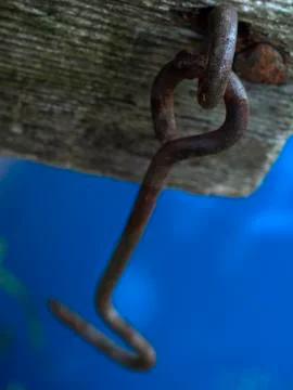 Rusty metal hook Stock Photos