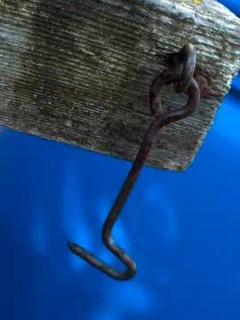Rusty metal hook Stock Photos
