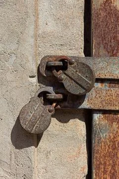 Rusty metal padlocks. Stock Photos