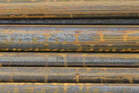 Rusty metal pipes pattern close up Stock Photos