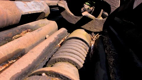 Rusty metal pipes, rusty stuff Video stock 127367511
