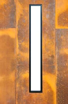 The rusty metal plate with frame as background Stock Photos