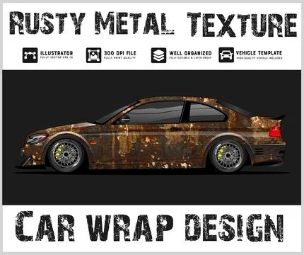 Rusty Metal Plate Texture vector Vehicle wrap or car wrap design イラスト素材