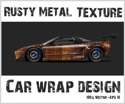 Rusty Metal Plate Texture vector Vehicle wrap or car wrap design Stock Illustration