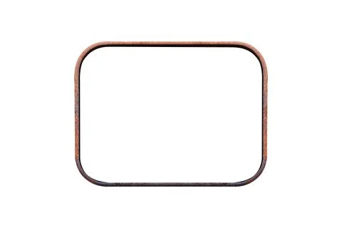 Rusty metal rectangular frame with rounded edges Stock Photos