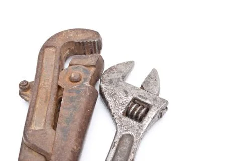 Rusty metal screw-wrenches Stock Photos