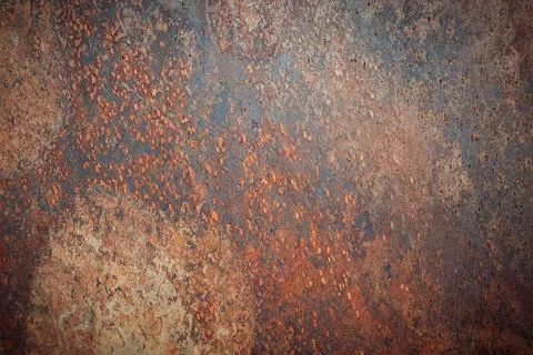 Rusty metal surface background with grunge peeled texture Stock Photos