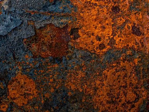 Rusty Metal Surface Texture with Cracked Corrosion Pattern Background Stock Photos