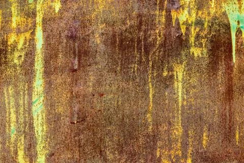 Rusty metal surface texture with paint outdoors in daylight Stock Photos