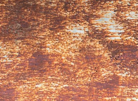 Rusty metal texture for the background. Corrosion of the painted surface Stock Photos