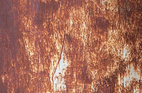 Rusty metal texture for the background. Corrosion of the painted surface Foto stock