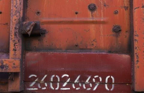 Rusty metal texture background with number Foto stock