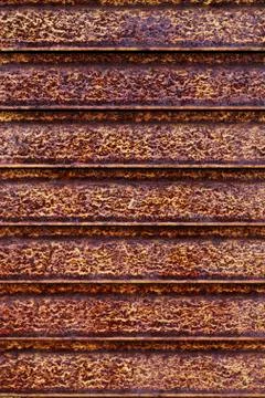 Rusty metal texture of horizontal lines Stock Photos