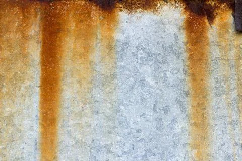 Rusty metal texture, old rusty metal sheet with drips Stock Photos