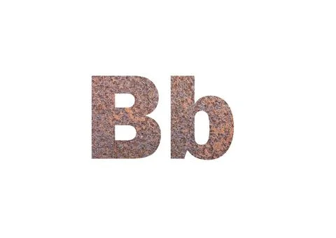 Rusty metal texture. Shot through the cut-out silhouette of the letter B Illustrazione stock