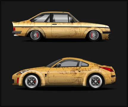Rusty metal texture vector car wrap design Stock Illustration