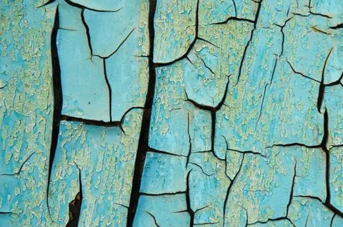Rusty metallic surface blue paint. Stock Photos
