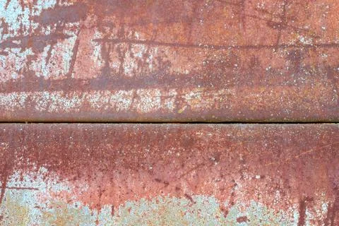 Rusty Metallic Surface Texture with Scratches and Flaking Paint Stock Photos