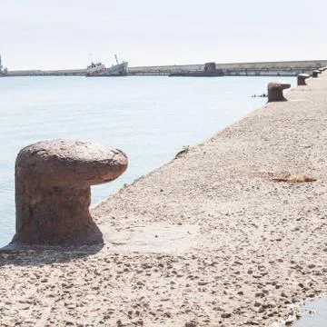 Rusty mooring line Stock Photos