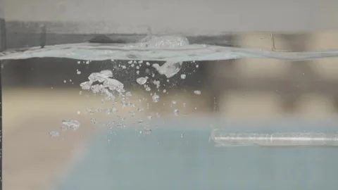 Rusty nail object falling into water Stock Footage 252241475