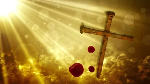 Rusty Nails Cross in Shining Light Stock Footage 317841238
