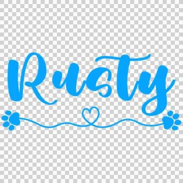 Rusty Name for Baby Boy Dog イラスト素材
