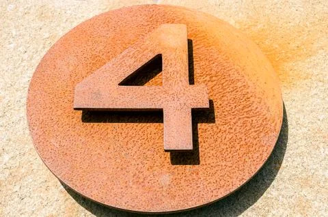 Rusty number four Stock Photos