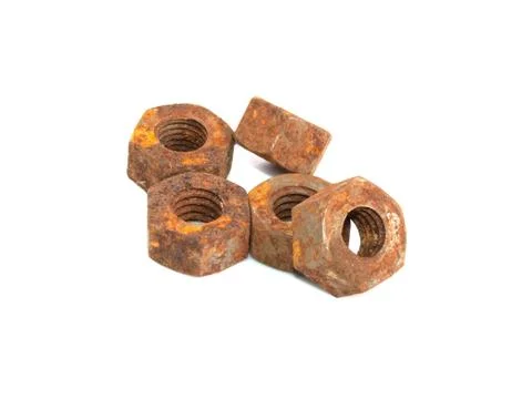 Rusty nuts. Stock Photos
