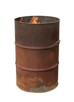 Rusty oil barrel Stock Photos