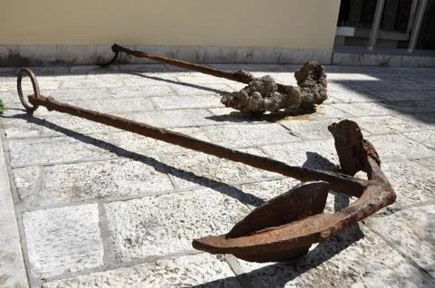 Rusty old anchor Stock Photos