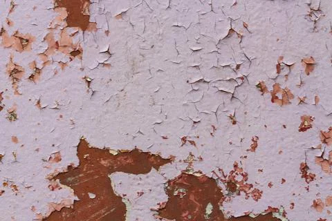 Rusty old background with white paint peeling off Foto stock