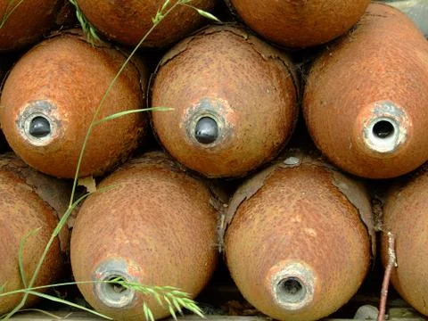 Rusty old bombs Stock Photos