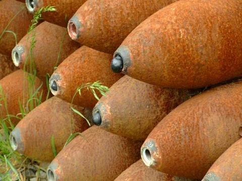 Rusty old bombs Stock Photos