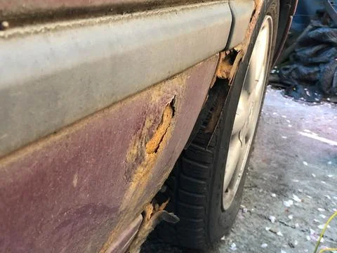 Rusty old car close up. Stock Photos