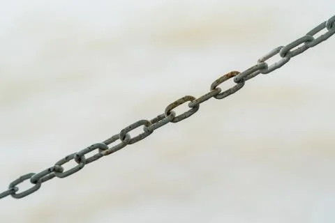 A rusty old chain on white background Foto stock