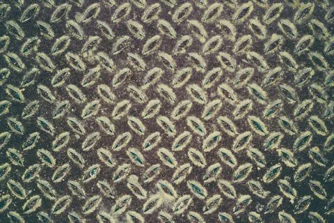 Rusty old checkered plates texture background. Stock Photos