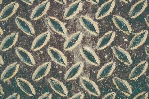 Rusty old checkered plates texture background. Stock Photos