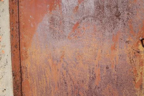 Rusty old, corroded iron texture. Iron shabby wall in full screen. Stock Photos