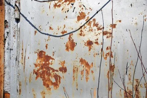 Rusty old, corroded iron texture. Iron shabby wall in full screen. Foto stock