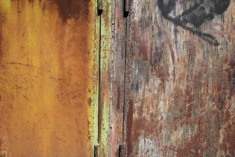 Rusty old, corroded iron texture. Iron shabby wall in full screen. Stock Photos