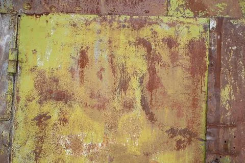 Rusty old, corroded iron texture. Iron shabby wall in full screen. Stock Photos