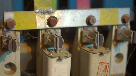 Rusty old fuses side Stock-Footage 45588302