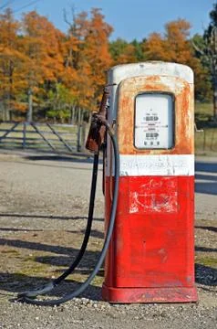 Rusty old gasoline pump Stock Photos