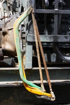 Rusty old hand saw Stock Photos