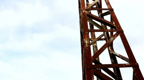 Rusty old mast against the sky Stock Footage 36946978