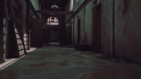 Rusty old prison cell block Видео 160191981