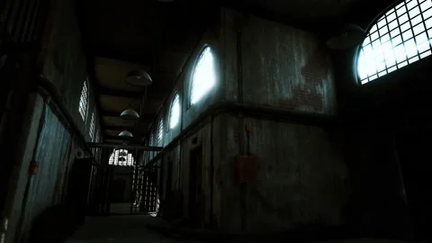 Rusty old prison cell block 库存影片 161548605